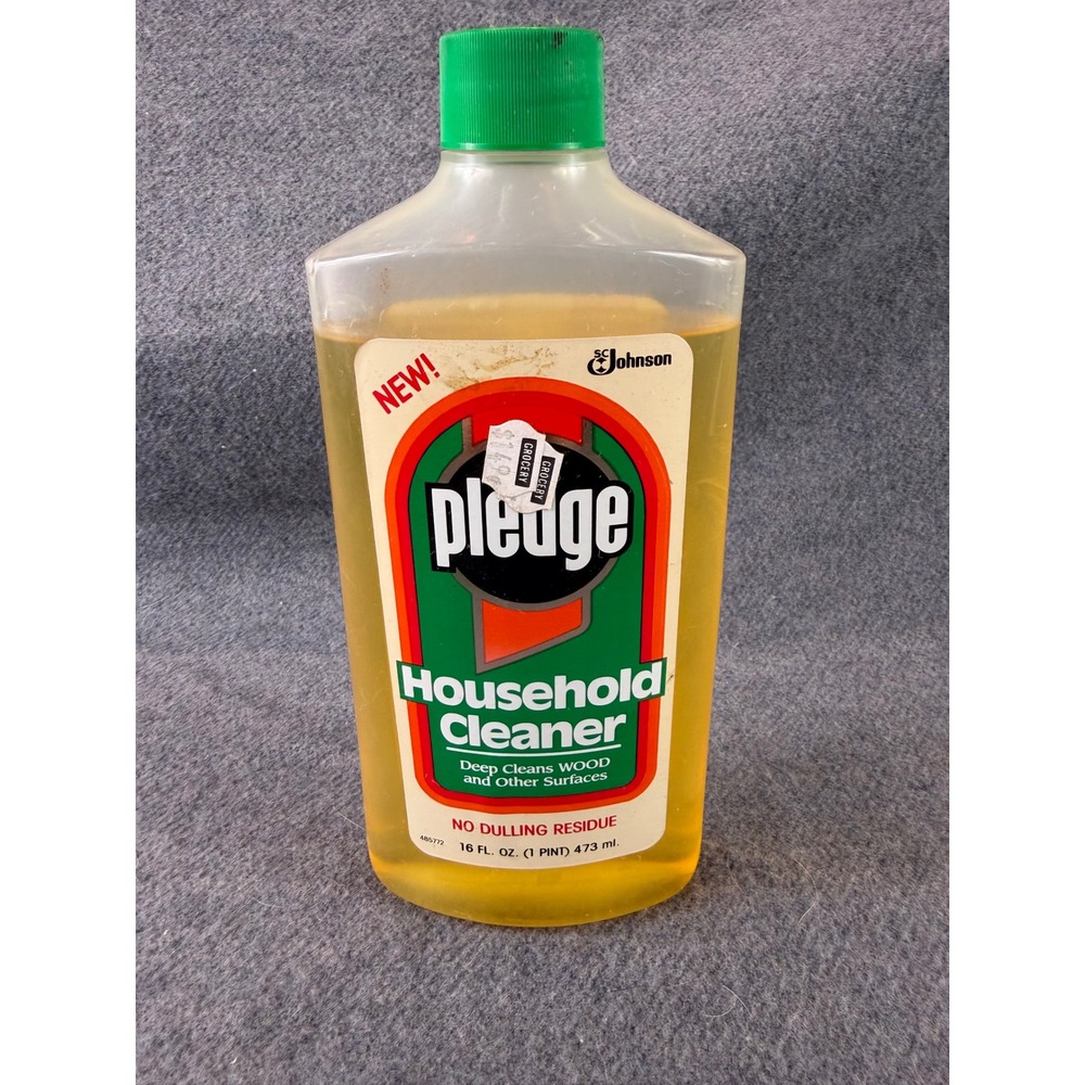 Pledge Household Cleaner VTG 1991 16oz Wood and Multi Surface Liquid‎ Original